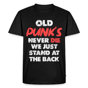 Œuvres d’art Old Punks Never Die - T-shirt Premium bio Homme - noir - Devant - Nico (187cm)