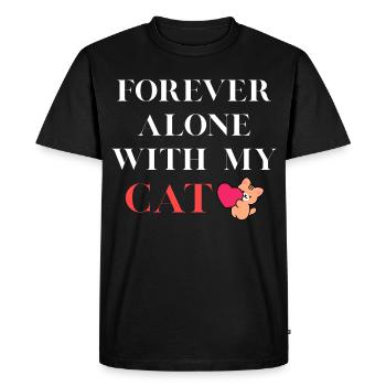 Toujours seul avec mon chat - T-shirt Premium bio Homme - noir - Devant - Nico (187cm)