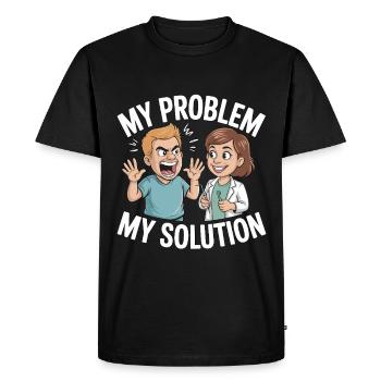 Dentiste pédiatrique mon problème Ma maman Pictogramme Papa - T-shirt Premium bio Homme - noir - Devant - Nico (187cm)