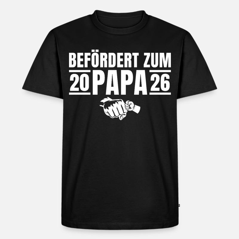 Vaterschaft Befördert zum Papa 2026 - Männer Premium Bio T-Shirt - Schwarz