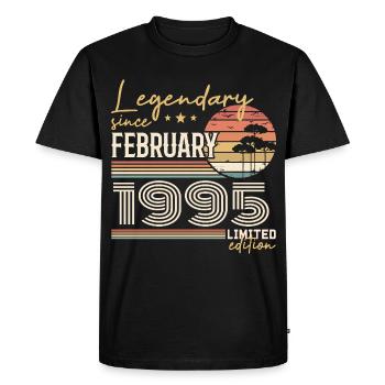 Février 1995 anniversaire 1995 légendes Février - T-shirt Premium bio Homme - noir - Devant - Nico (187cm)