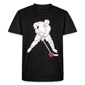 Eishockey Herz - Men's Premium Organic T-Shirt - black - Front - Nico (187cm)