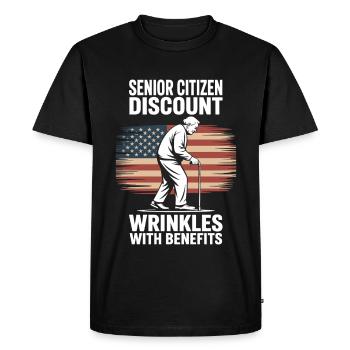 Humour de retraite à rabais seniors - T-shirt Premium bio Homme - noir - Devant - Nico (187cm)