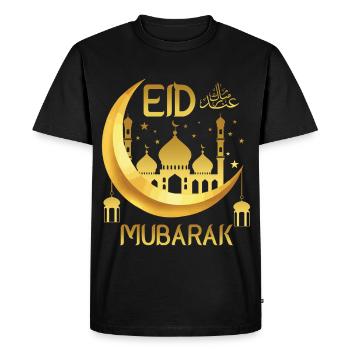 Aïd Moubarak Joyeux Ramadan Allah Fête islamique - T-shirt Premium bio Homme - noir - Devant - Nico (187cm)