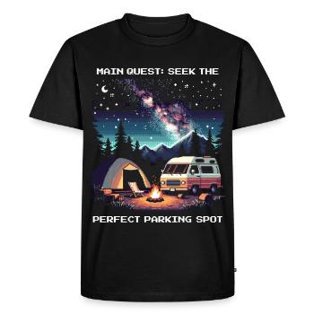 Looking for the perfect pitch | Van Life Quest - Men's Premium Organic T-Shirt - black - Front - Nico (187cm)