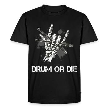 Drum or Die Rock Drummers - Men's Premium Organic T-Shirt - black - Front - Nico (187cm)