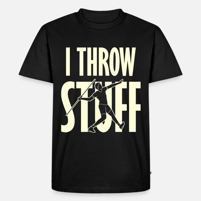 I Throw Stick Sport Tee - Männer Premium Bio T-Shirt - Schwarz
