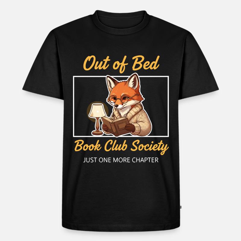 Fuchs Bücher lesen - Männer Premium Bio T-Shirt - Schwarz