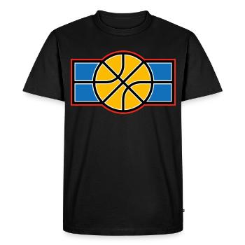 Emblème rétro du basket-ball - T-shirt Premium bio Homme - noir - Devant - Nico (187cm)