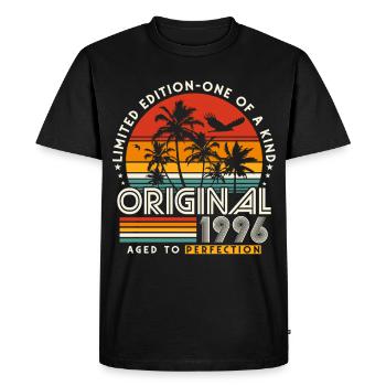 Original 1996 Vintage Birthday Gift Retro - Men's Premium Organic T-Shirt - black - Front - Nico (187cm)