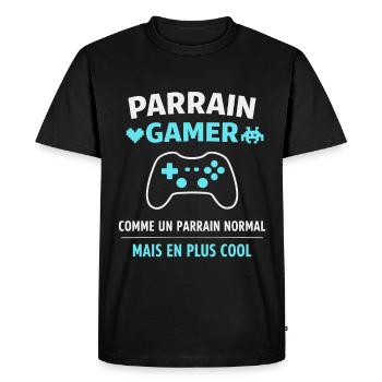 Gamer Godfather Like a Cooler Normal Godfather - Men's Premium Organic T-Shirt - black - Front - Nico (187cm)