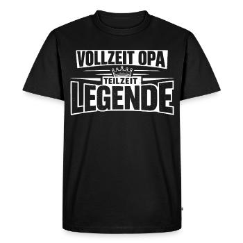 Grand-père à plein temps, légende à temps partiel - T-shirt Premium bio Homme - noir - Devant - Nico (187cm)