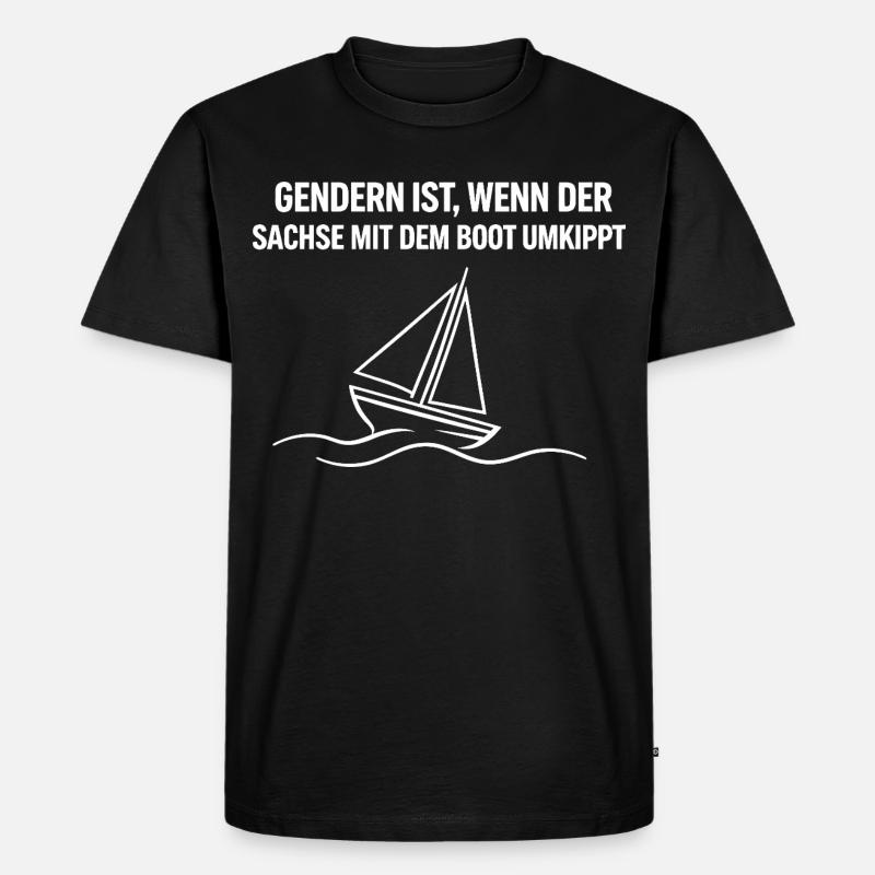 Gendern Sachse Boot - Männer Premium Bio T-Shirt - Schwarz