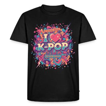 I Love K-Pop Fever Beat K-Pop Star Korean Music - Men's Premium Organic T-Shirt - black - Front - Nico (187cm)