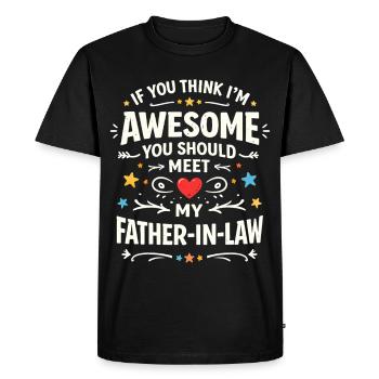Motif de beau-père génial - T-shirt Premium bio Homme - noir - Devant - Nico (187cm)