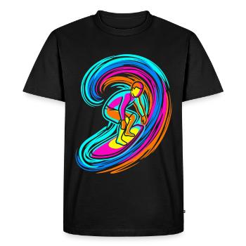 VAGUE SURFER - T-shirt Premium bio Homme - noir - Devant - Nico (187cm)