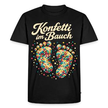 Grossesse enceinte de confettis de carnaval - T-shirt Premium bio Homme - noir - Devant - Nico (187cm)