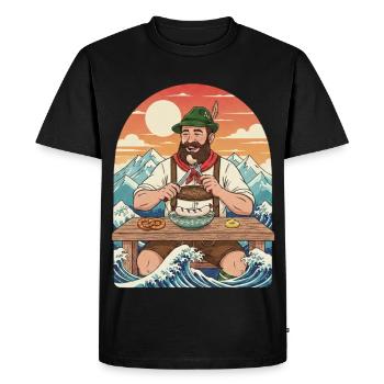 Weißwurst Alpen Kawaii Anime - Men's Premium Organic T-Shirt - black - Front - Nico (187cm)