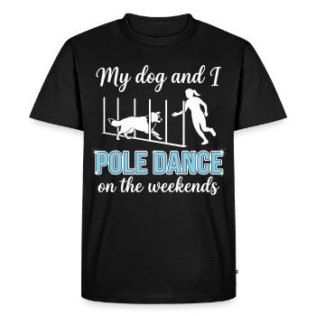 Danse au poteau en disant drôle d’agilité en slalom - T-shirt Premium bio Homme - noir - Devant - Nico (187cm)