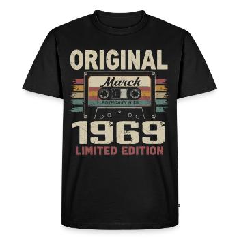 Mars 1969 Vintage mars 1969 - T-shirt Premium bio Homme - noir - Devant - Nico (187cm)