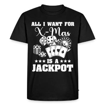 Casino Christmas Gambling - Men's Premium Organic T-Shirt - black - Front - Nico (187cm)