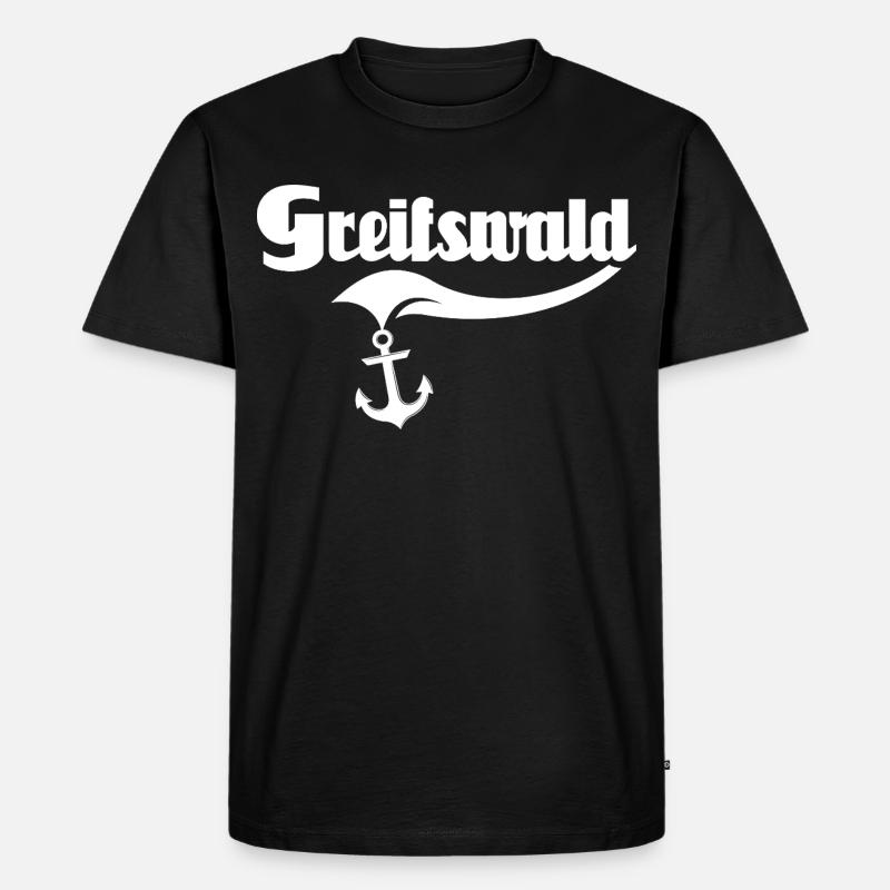 Greifswald Sprüche - Männer Premium Bio T-Shirt - Schwarz