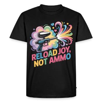 Paintball Fun T-Shirt Reload Joy Not Ammo - Men's Premium Organic T-Shirt - black - Front - Nico (187cm)