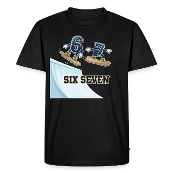 67 Six Seven Meme Snowboard Drôle - T-shirt Premium bio Homme - noir - Devant - Nico (187cm)