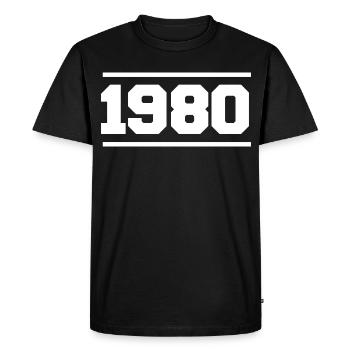 1980 Cadeau rétro 1980 original 1980 - T-shirt Premium bio Homme - noir - Devant - Nico (187cm)