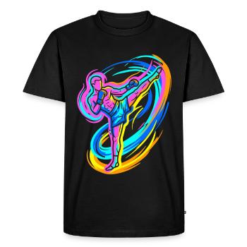 Kickboxer - Männer Premium Bio T-Shirt - Schwarz - Vorne - Nico (187cm)