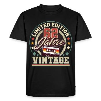 62nd Birthday Vintage Cassette - Men's Premium Organic T-Shirt - black - Front - Nico (187cm)