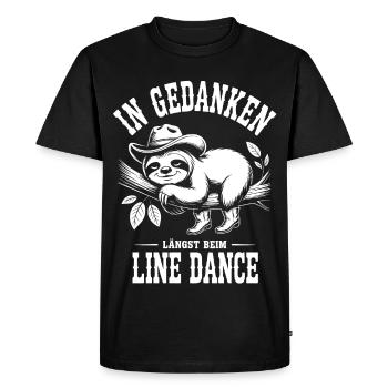 Réflexions sur la danse en ligne paresseuse - T-shirt Premium bio Homme - noir - Devant - Nico (187cm)