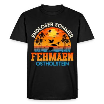 Baltic Sea Holidays ENDLESS HOLIDAYS FEHMARN - Men's Premium Organic T-Shirt - black - Front - Nico (187cm)