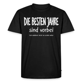 Les meilleures années sont révolues - T-shirt Premium bio Homme - noir - Devant - Nico (187cm)