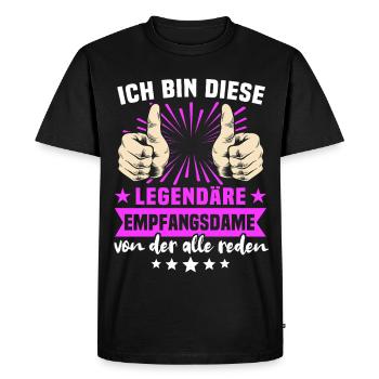 Dictons des réceptionnistes - T-shirt Premium bio Homme - noir - Devant - Nico (187cm)