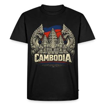 Cambodia Cambodia Cambodians - Men's Premium Organic T-Shirt - black - Front - Nico (187cm)