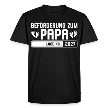 Promotion to Dad 2027 loading - Men's Premium Organic T-Shirt - black - Front - Nico (187cm)