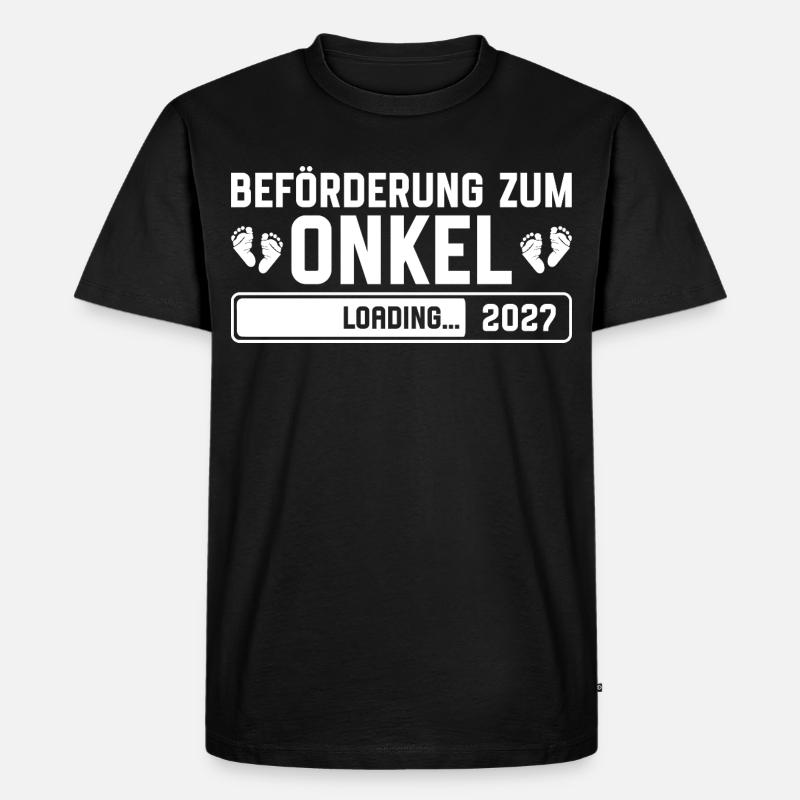 Beförderung zum Onkel 2027 loading - Männer Premium Bio T-Shirt - Schwarz