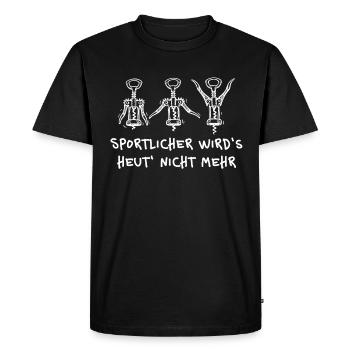Corkscrew Workout – Funny Beer Saying - Men's Premium Organic T-Shirt - black - Front - Nico (187cm)