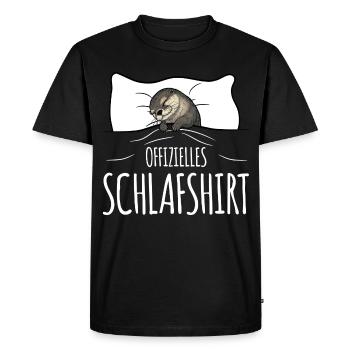 Otter Sleeping Shirt blanc - T-shirt Premium bio Homme - noir - Devant - Nico (187cm)