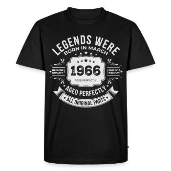 Mars 1966 anniversaire 1966 légendes Mars - T-shirt Premium bio Homme - noir - Devant - Nico (187cm)