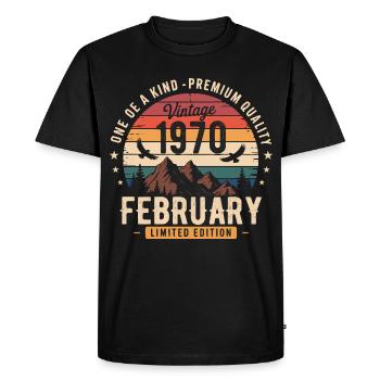 February 1970 Vintage Anniversary February 1970 - Men's Premium Organic T-Shirt - black - Front - Nico (187cm)