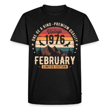 Februar 1976 Vintage-Geburtstag Februar 1976 - Männer Premium Bio T-Shirt - Schwarz - Vorne - Nico (187cm)