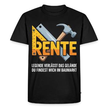 Pension in the hardware store – tool logo - Men's Premium Organic T-Shirt - black - Front - Nico (187cm)