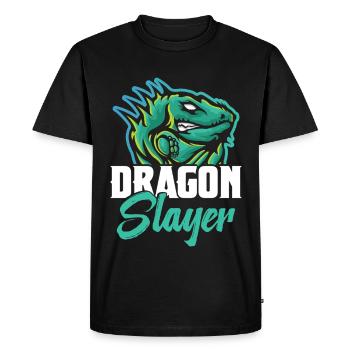 Équipement de chasse aux reptiles Chasseur de dragons Iguane lézard - T-shirt Premium bio Homme - noir - Devant - Nico (187cm)