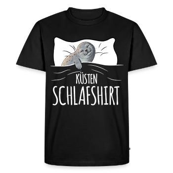 Coastal Sleep Shirt - Men's Premium Organic T-Shirt - black - Front - Nico (187cm)