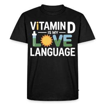 Naturopath Vitamin D Love Language Professional  - Men's Premium Organic T-Shirt - black - Front - Nico (187cm)