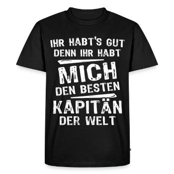 captain - Men's Premium Organic T-Shirt - black - Front - Nico (187cm)