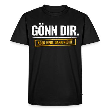 Treat yourself. But don't cry then. Funny saying - Men's Premium Organic T-Shirt - black - Front - Nico (187cm)