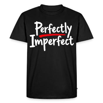 Perfectly Imperfect Statement for Self-Love - Men's Premium Organic T-Shirt - black - Front - Nico (187cm)